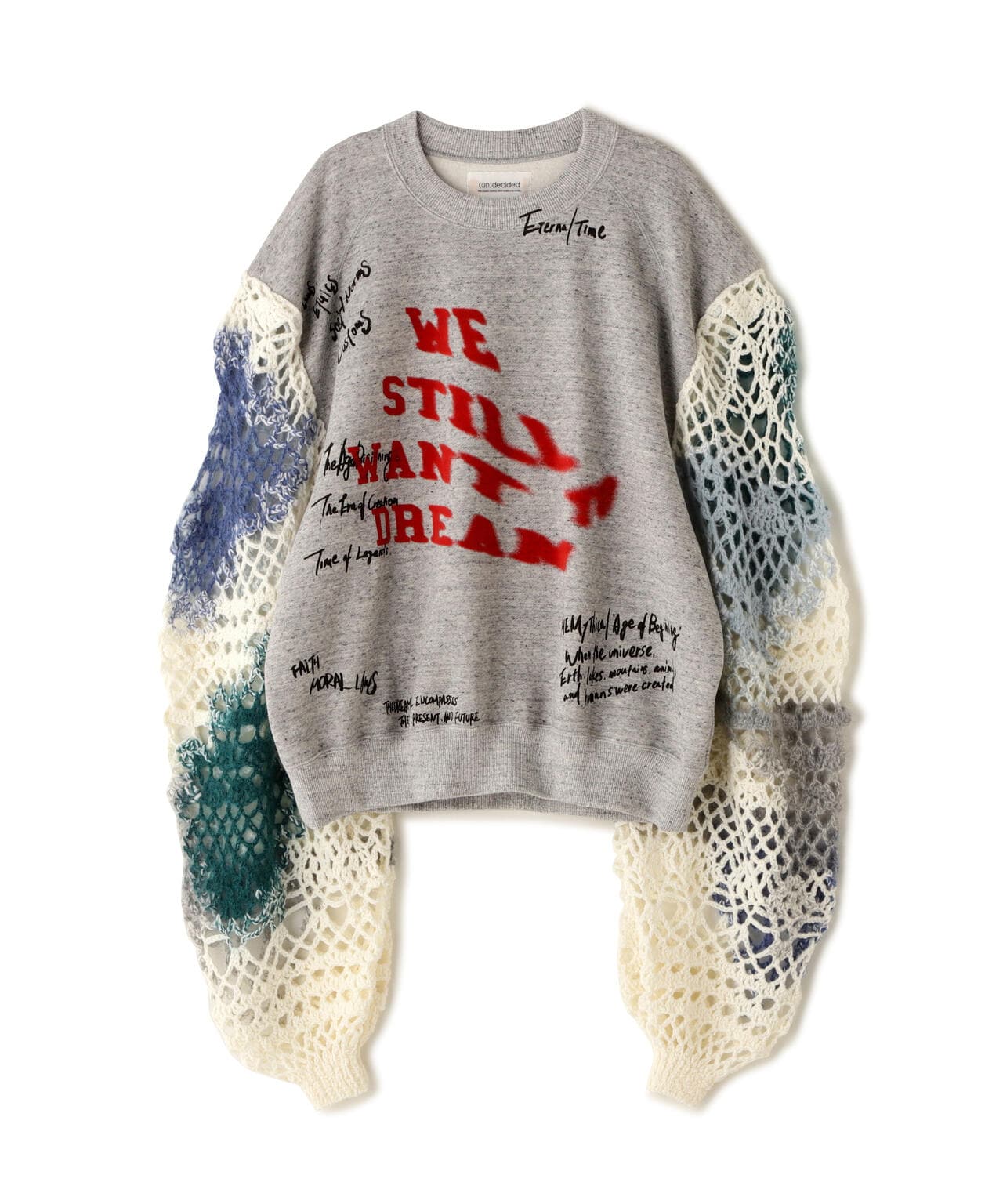 (un)decided/アンディサデッド/Cut Off Sweatshirt With Knit