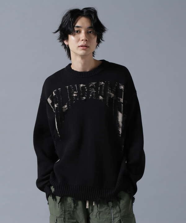 DankeSchon/ダンケシェーン/DAMEGE KNIT CREW NECK PALINDROME