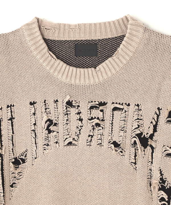 DankeSchon/ダンケシェーン/DAMEGE KNIT CREW NECK PALINDROME