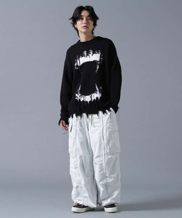 DankeSchon/ダンケシェーン/DAMAGE KNIT CREWNECK TEETH