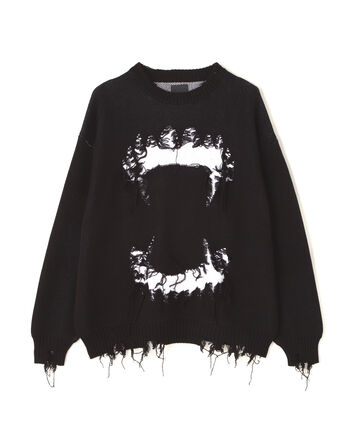 DankeSchon/ダンケシェーン/DAMAGE KNIT CREWNECK TEETH