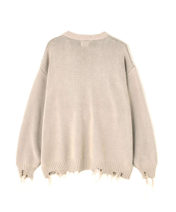 DankeSchon/ダンケシェーン/DAMAGE KNIT CREWNECK TEETH