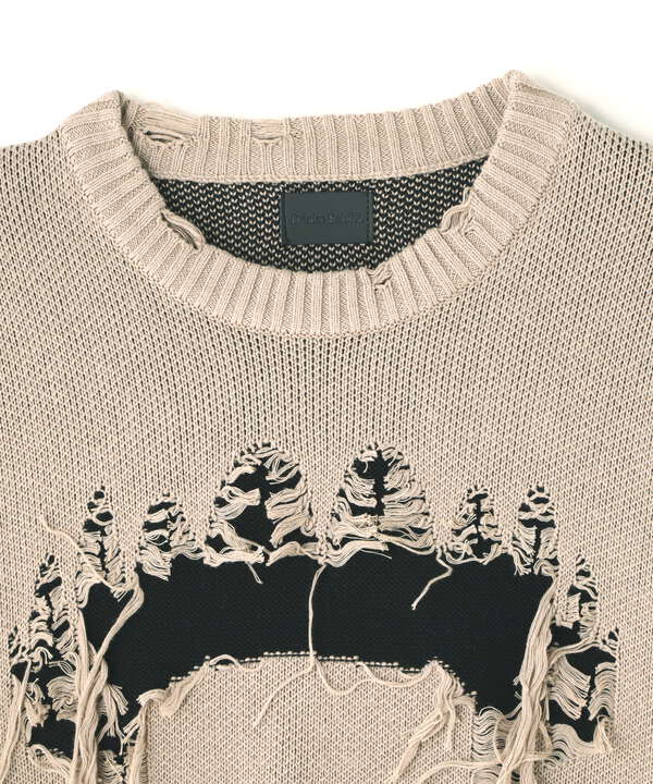 DankeSchon/ダンケシェーン/DAMAGE KNIT CREWNECK TEETH