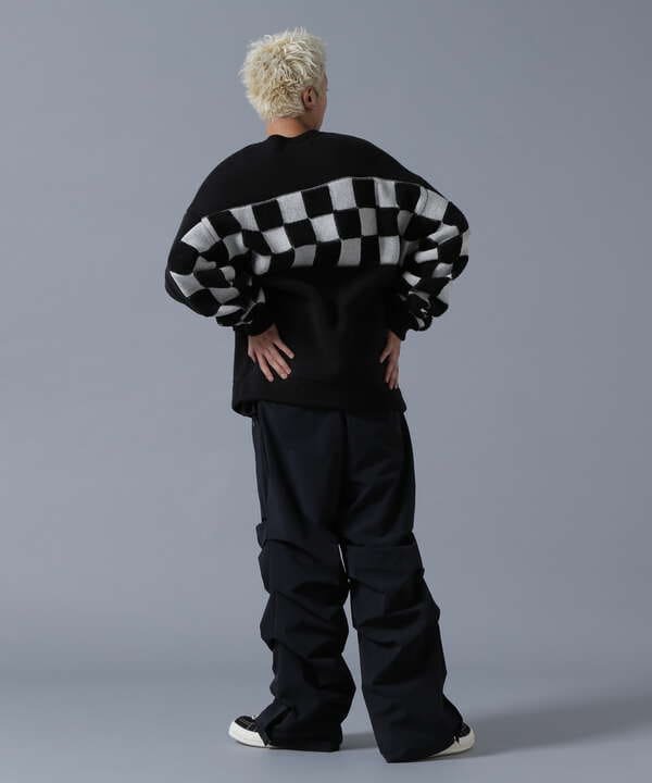 DankeSchon/ダンケシェーン/RV CREWNECK KNIT CHECKER