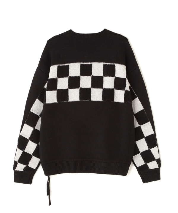 DankeSchon/ダンケシェーン/RV CREWNECK KNIT CHECKER