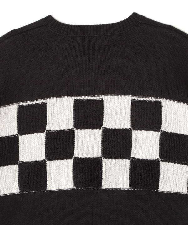 DankeSchon/ダンケシェーン/RV CREWNECK KNIT CHECKER