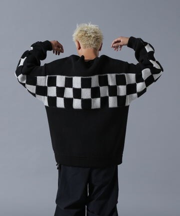 DankeSchon/ダンケシェーン/RV CREWNECK KNIT CHECKER