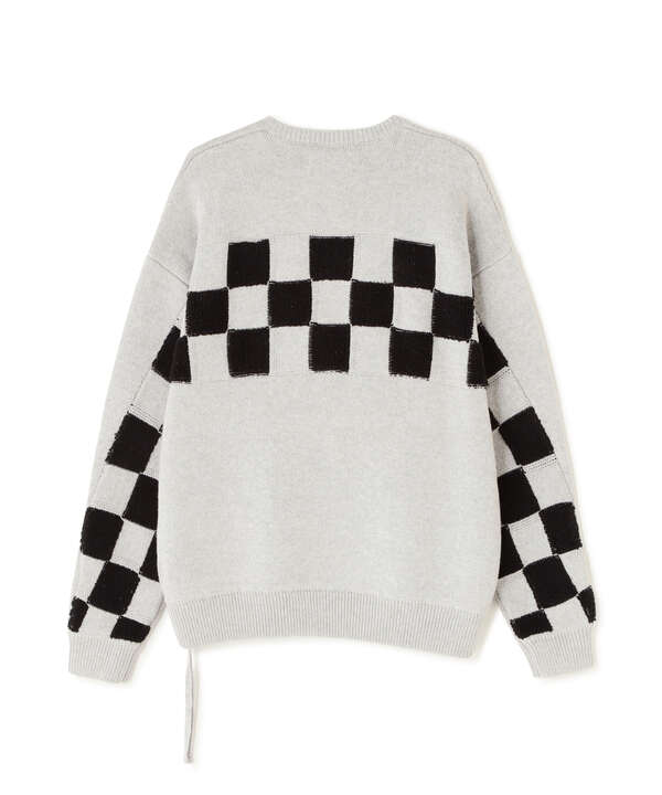 DankeSchon/ダンケシェーン/RV CREWNECK KNIT CHECKER