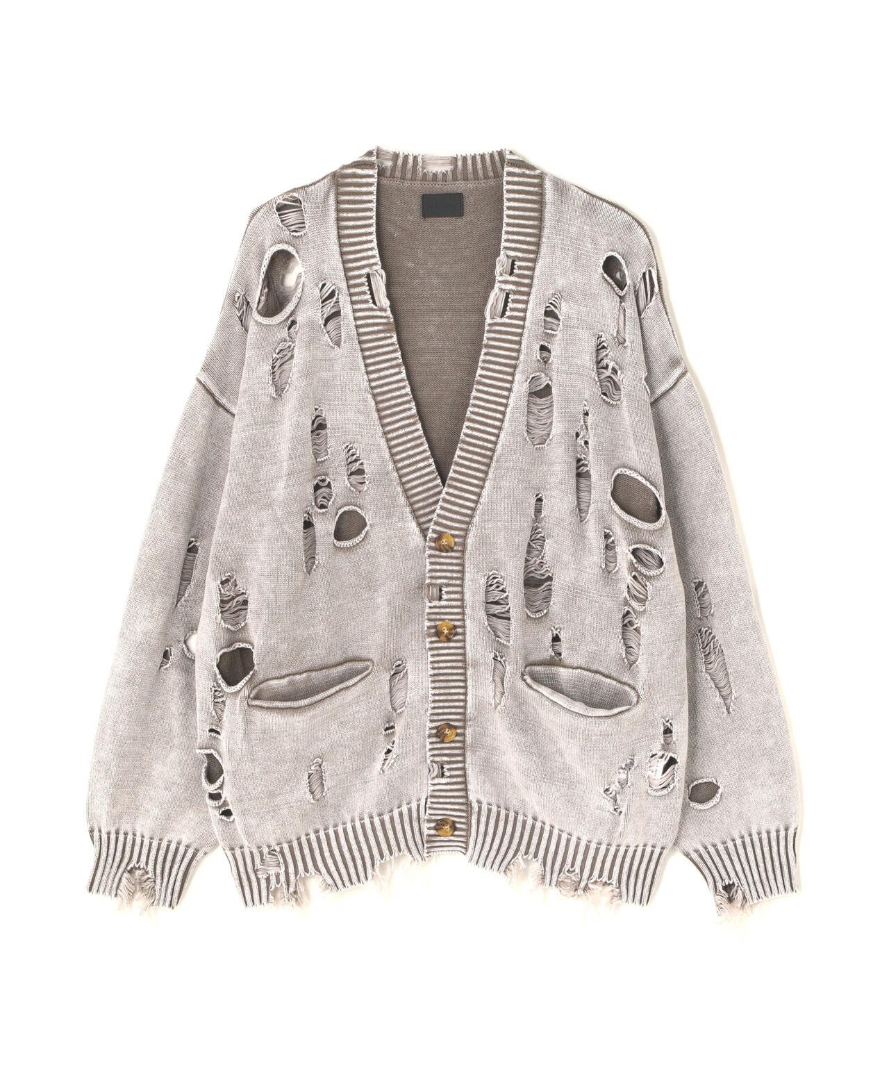 DankeSchon/ダンケシェーン/DAMEGE PIGMENT KNIT CARDIGAN