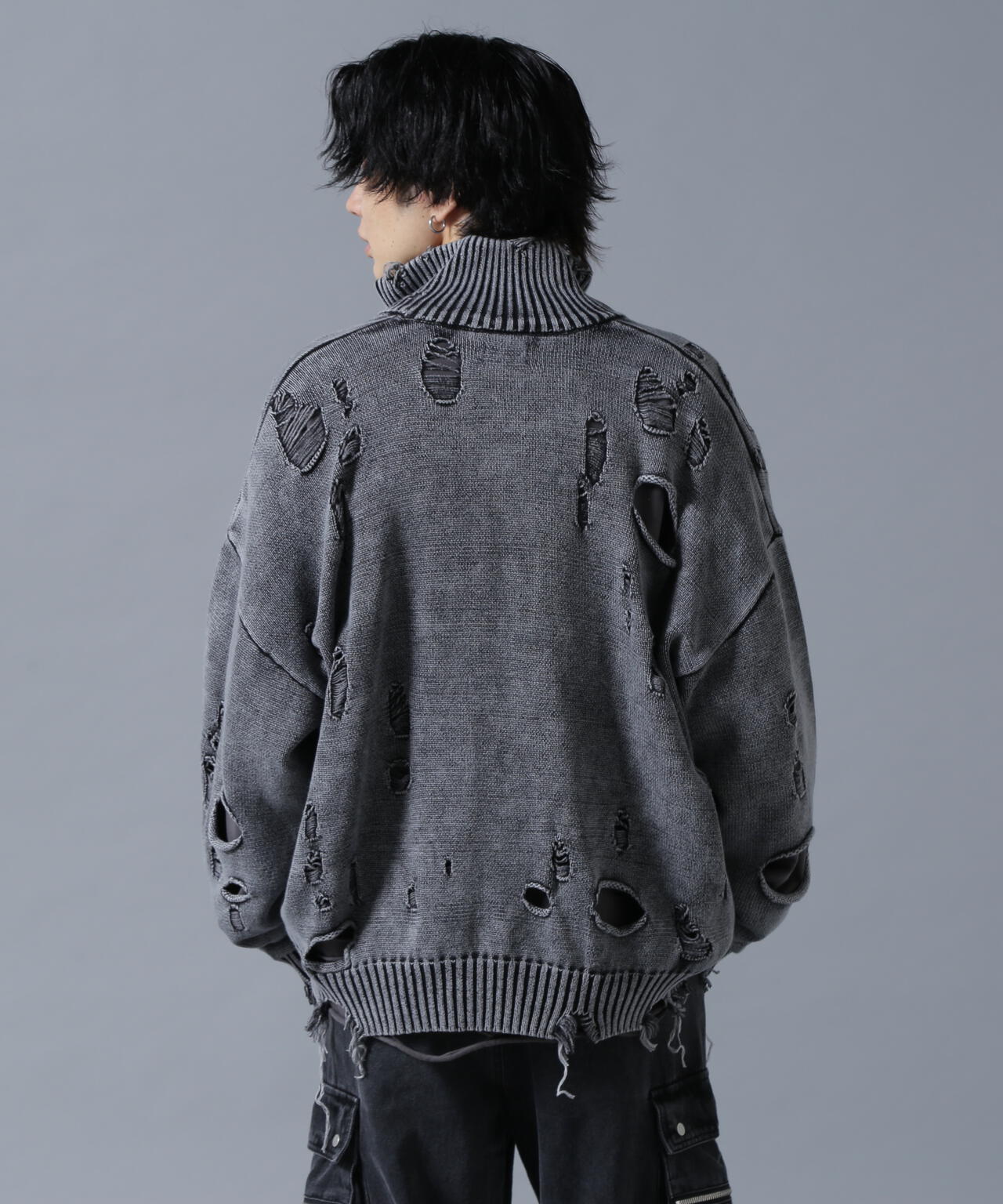 DankeSchon/ダンケシェーン/DAMAGE PIGMENT KNIT DRIVERS