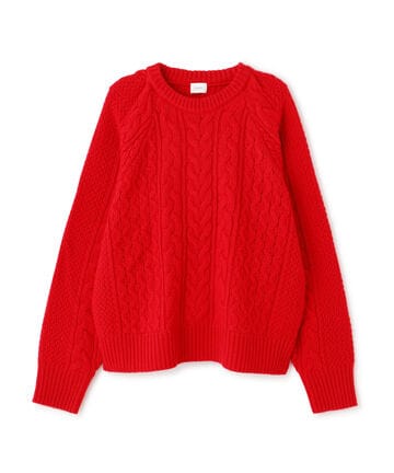 MANOF/マノフ/SHOULDER TUCK CABLE KNIT