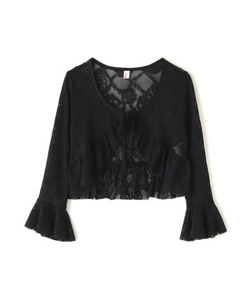 NOFFICIALNOFFICE/ノーフィシャルノフィス/ROSE LACE FRILL CARDIGAN BLACK