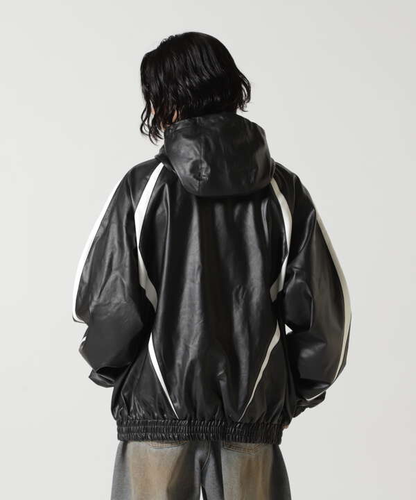 UNKNOWNLONDON/アンノウンロンドン/LEATHER TRACK JACKET