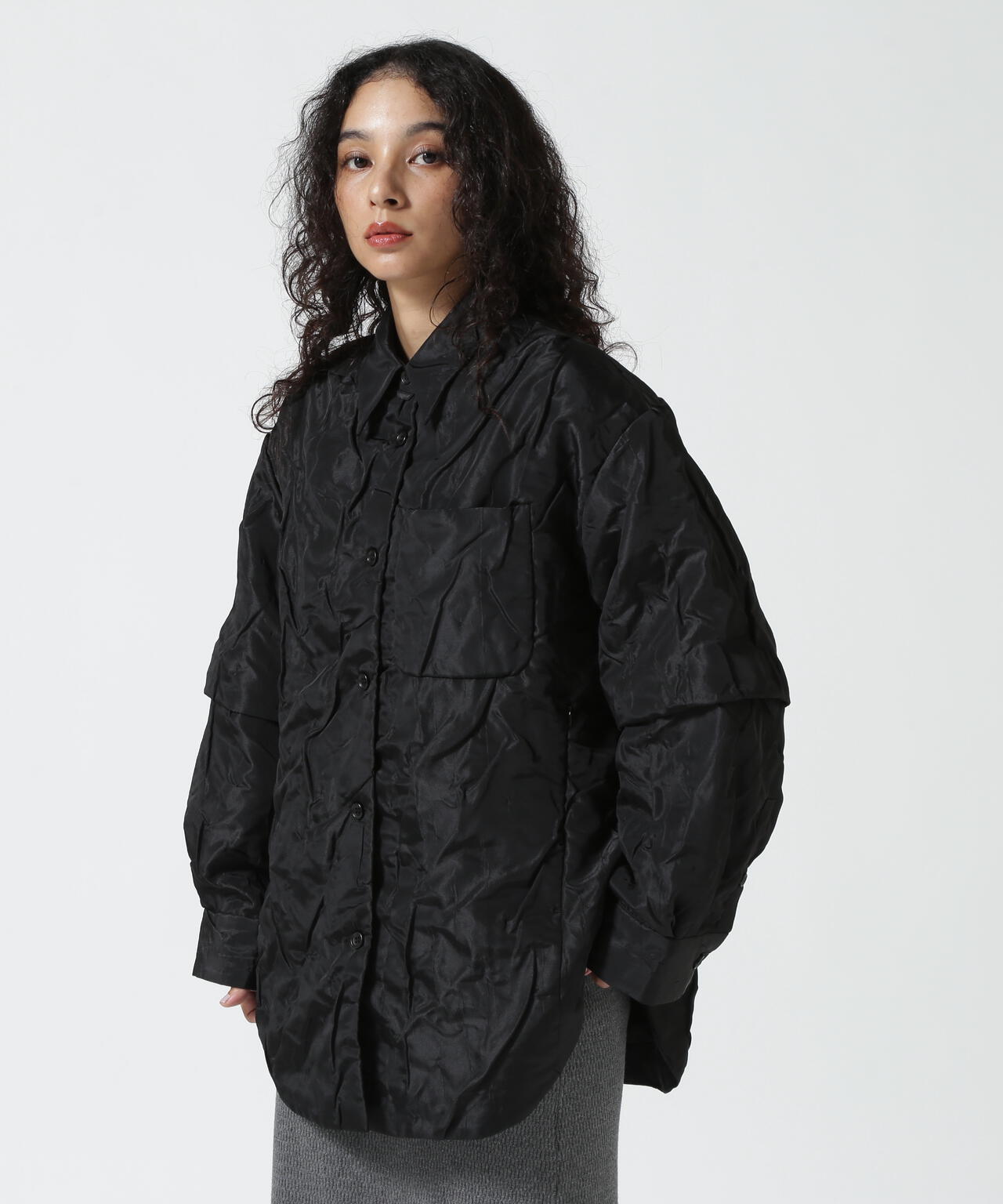 CLANE/クラネ/PADDED CRUMPLY SHIRT JACKET