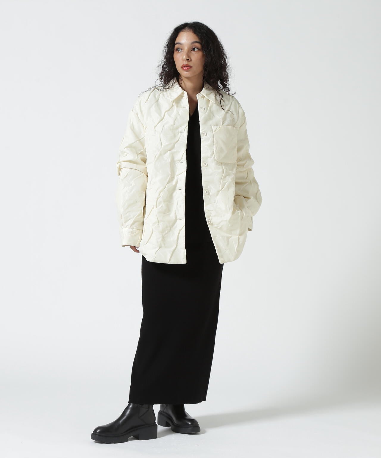 CLANE/クラネ/PADDED CRUMPLY SHIRT JACKET