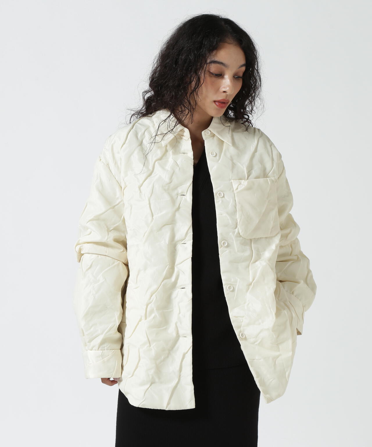 CLANE/クラネ/PADDED CRUMPLY SHIRT JACKET