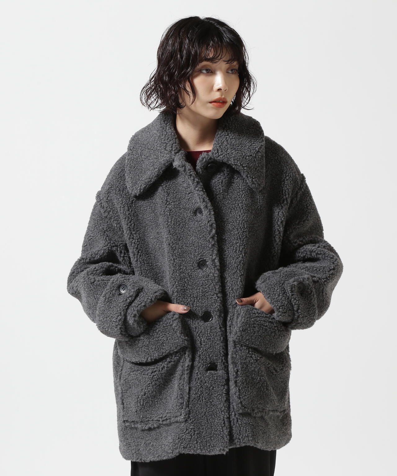 CLANE/クラネ/RIDGE POCKET BOA OVER COAT