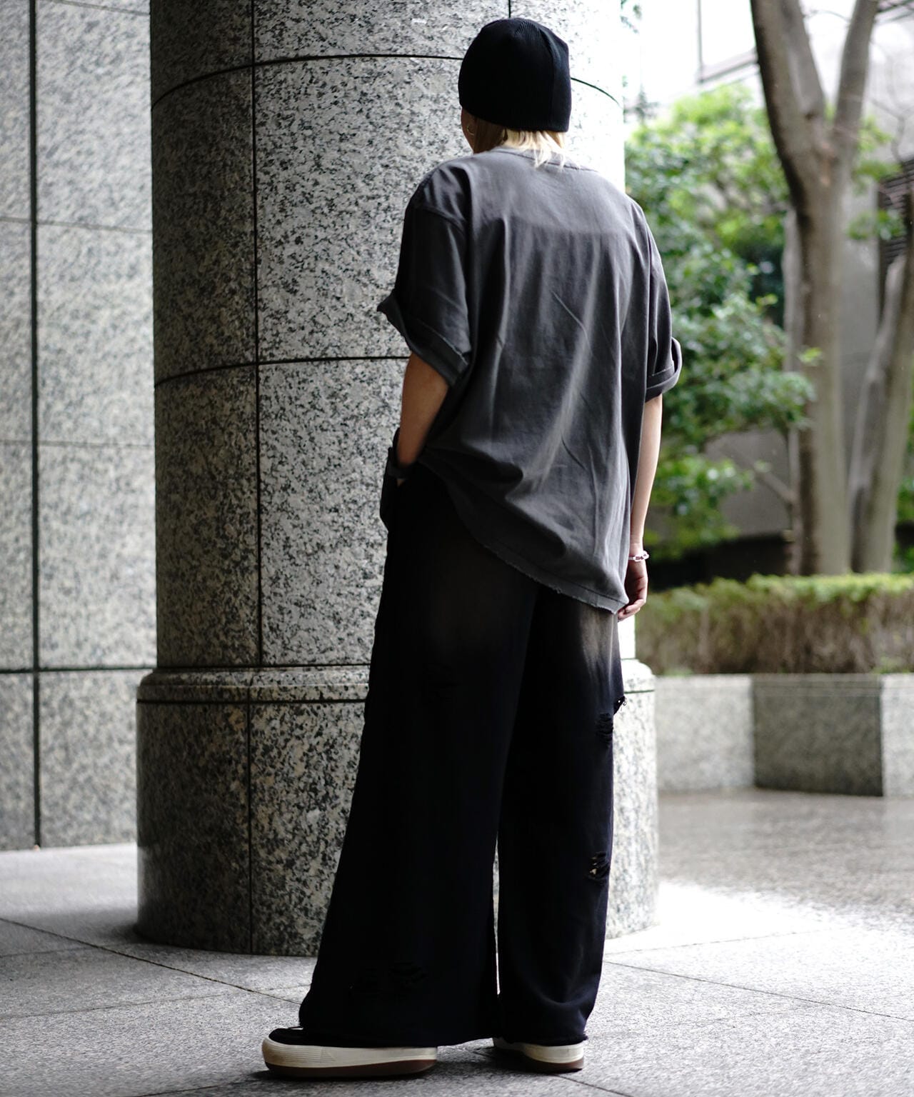 【WEB&DEPOT限定】DankeSchon/DAMEGE SWEAT WIDE PANTS