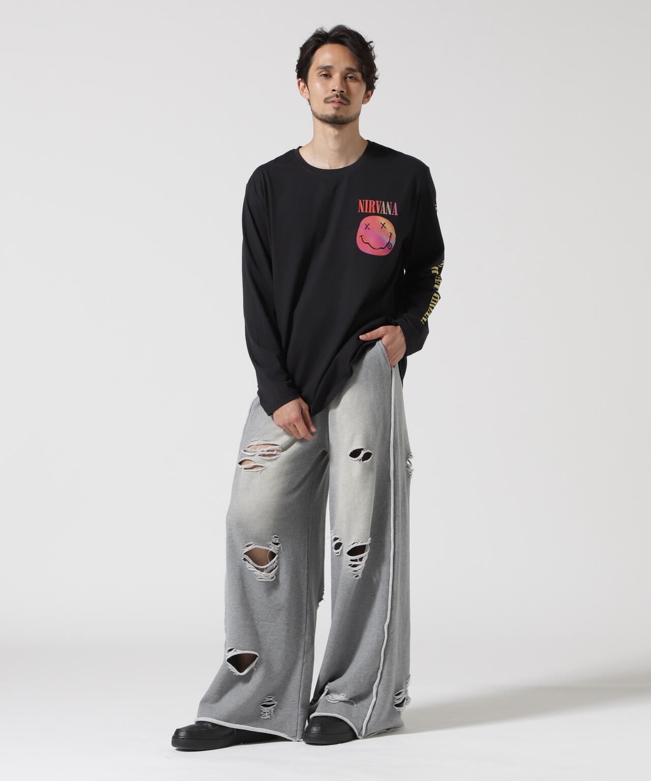 【WEB&DEPOT限定】DankeSchon/DAMEGE SWEAT WIDE PANTS