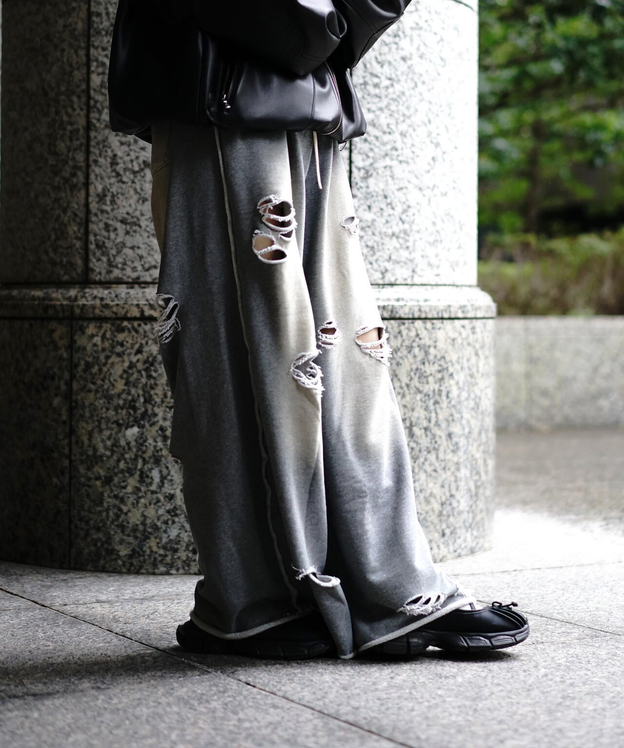 【WEB&DEPOT限定】DankeSchon/DAMEGE SWEAT WIDE PANTS