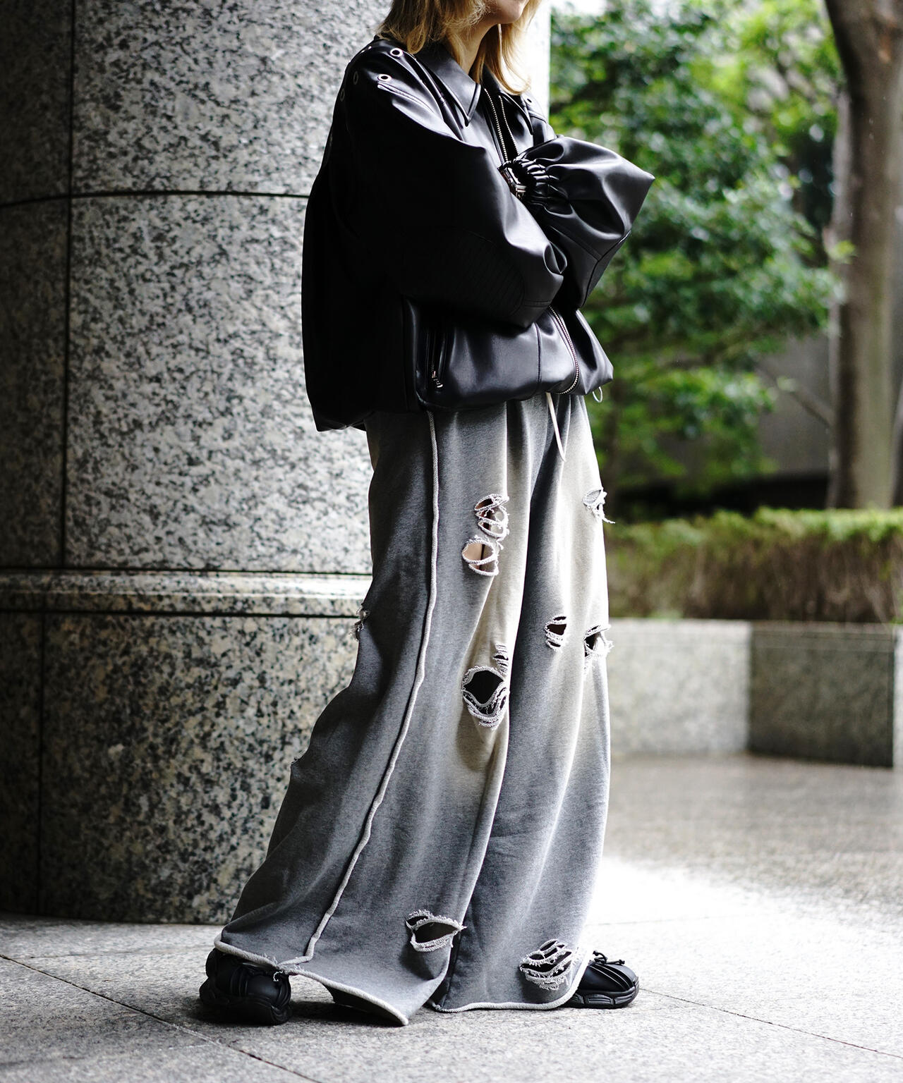 【WEB&DEPOT限定】DankeSchon/DAMEGE SWEAT WIDE PANTS