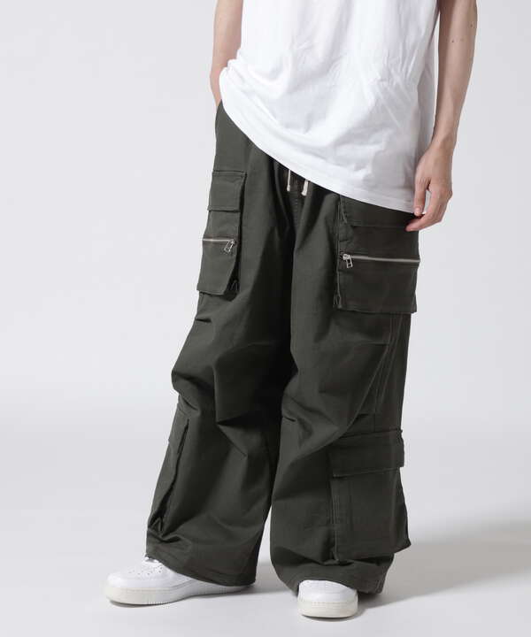 【WEB&DEPOT限定】DankeSchon/ダンケシェーン/STRETCH TWILL ZIP W-POCKET WIDE PANTS