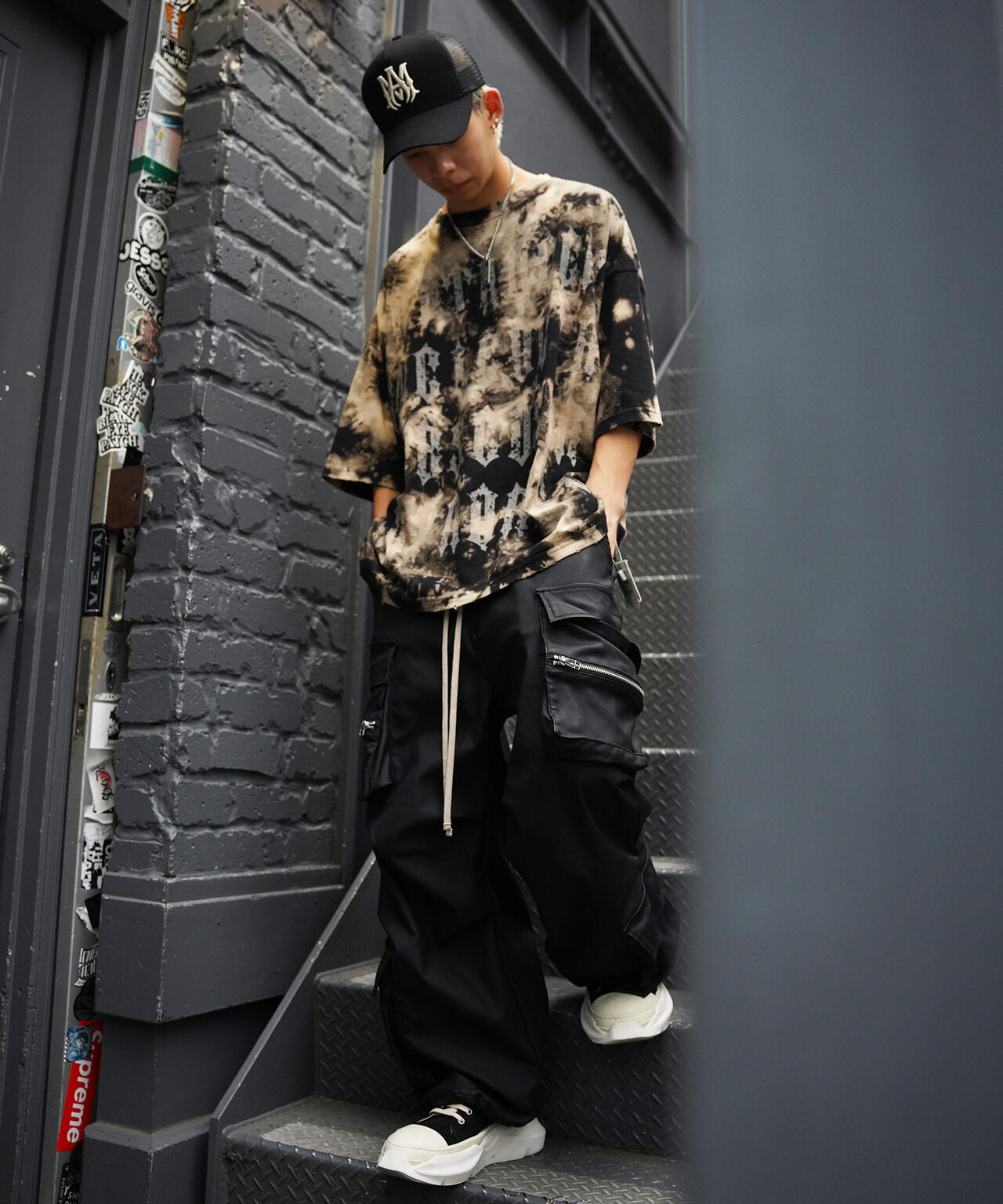 DankeSchon/ダンケシェーン/PREMIUM SUPER STRETCH TC BLACK WIDE ZIP POCKET PANT