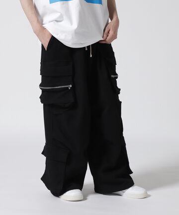 DankeSchon/ダンケシェーン/PREMIUM SUPER STRETCH TC BLACK WIDE ZIP POCKET PANT