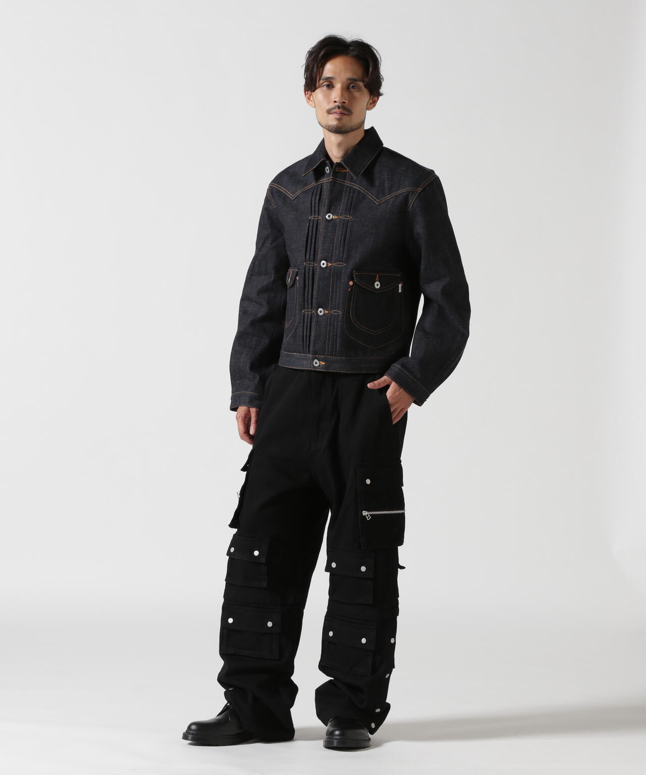 DankeSchon/ダンケシェーン/11oz DENIM HOOK SNAP POCKET CARGO PANTS