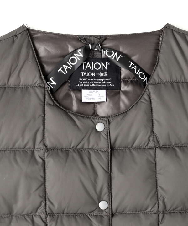 TAION/タイオン/【WOMENS】CREW NECK BUTTON DOWN JACKET