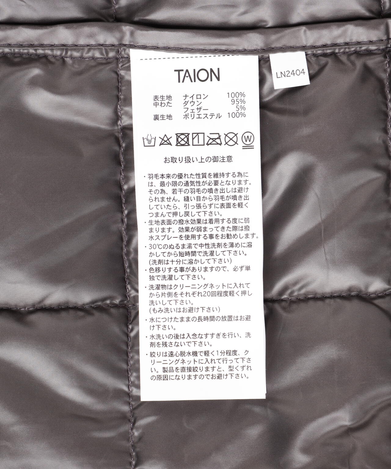 TAION/タイオン/【WOMENS】CREW NECK BUTTON DOWN JACKET