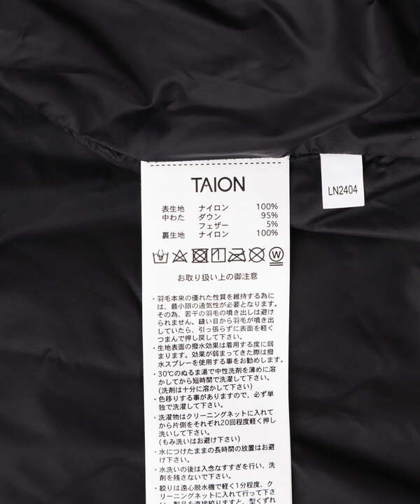 TAION/タイオン/【WOMENS】TAION CITY CREW NECK DOWN JACKET