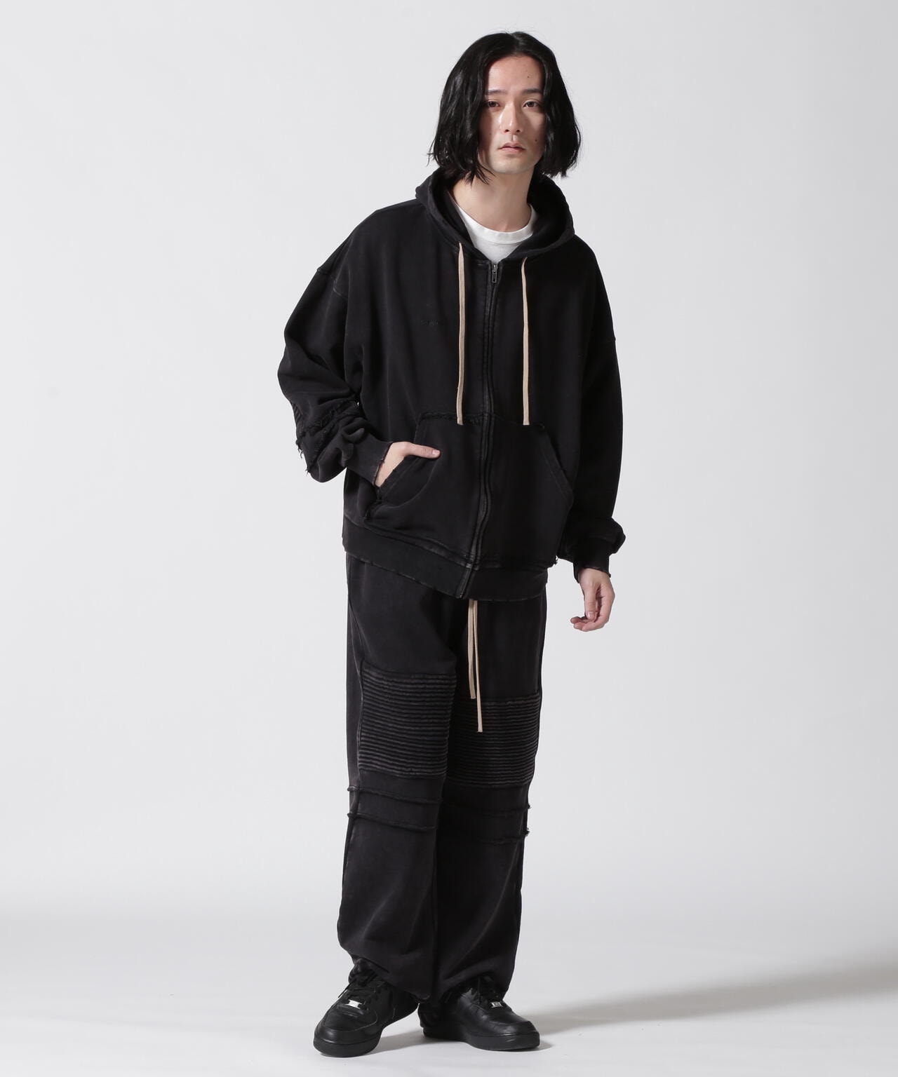 DankeSchon/ダンケシェーン/CHEMICAL SWEAT PINTACK ZIP HOODIE