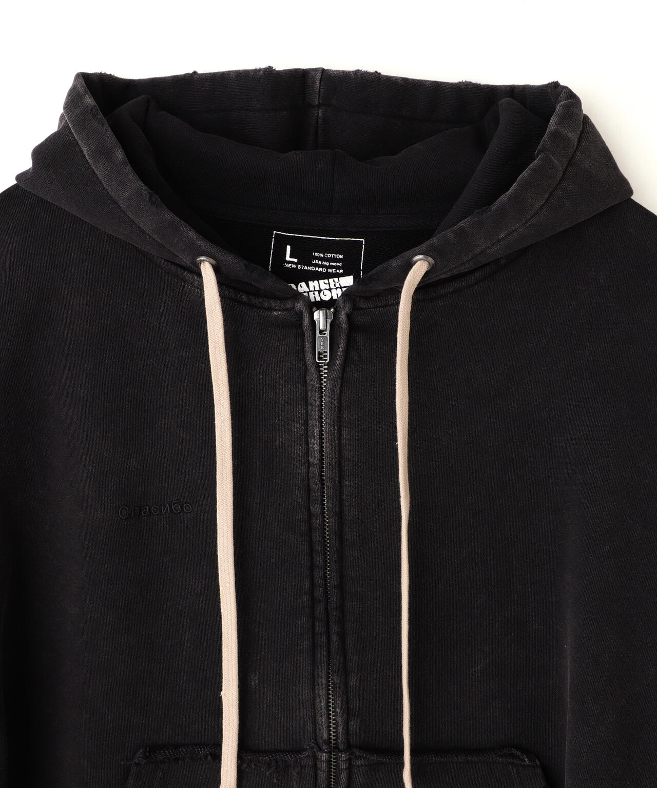 DankeSchon/ダンケシェーン/CHEMICAL SWEAT PINTACK ZIP HOODIE