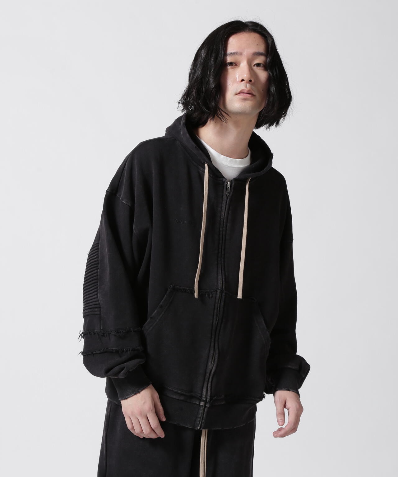 DankeSchon/ダンケシェーン/CHEMICAL SWEAT PINTACK ZIP HOODIE