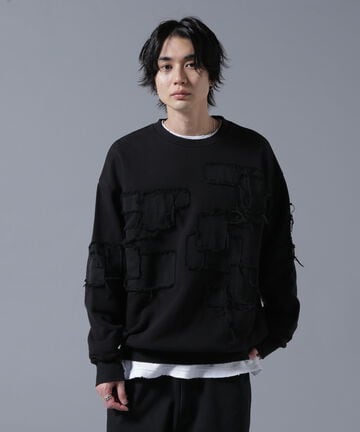 DankeSchon/ダンケシェーン/PATCHWORK CREW NECK SWEAT