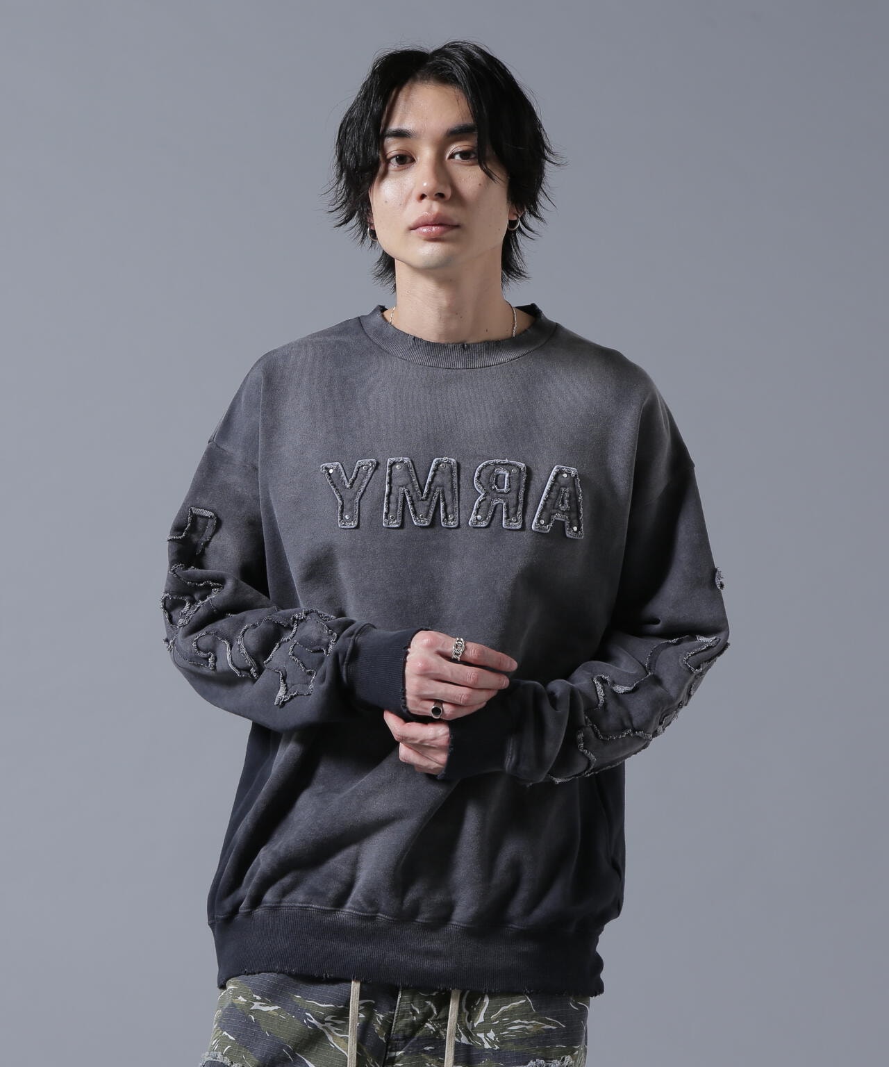 DankeSchon/ダンケシェーン/SPRAYED CREW NECK SWEAT