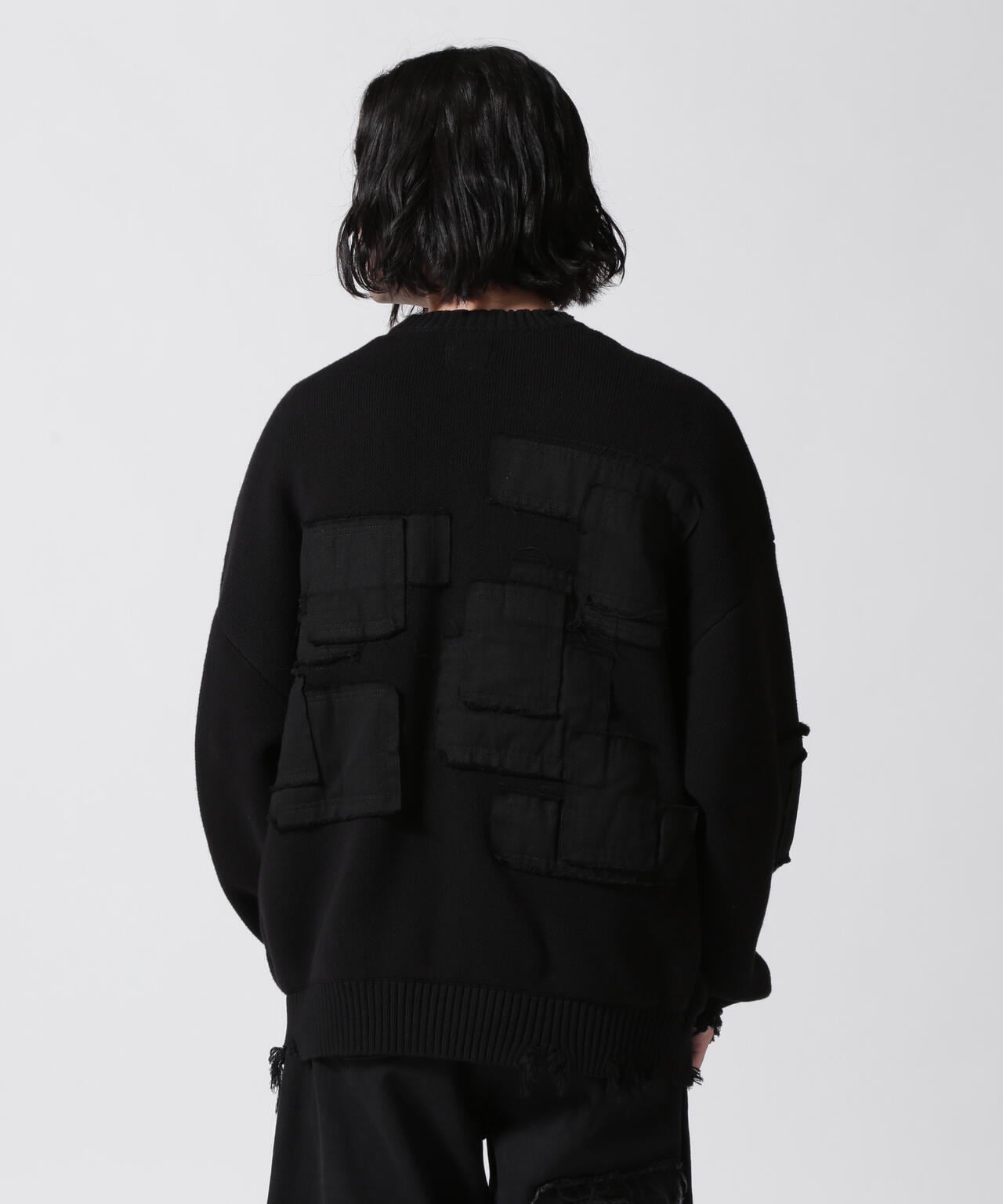 DankeSchon/ダンケシェーン/PATCHWORK CREW NECKE KNIT 