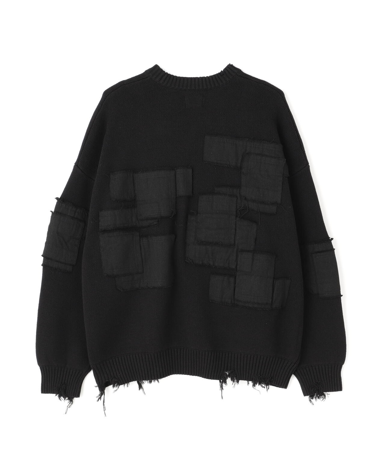 DankeSchon/ダンケシェーン/PATCHWORK CREW NECKE KNIT 