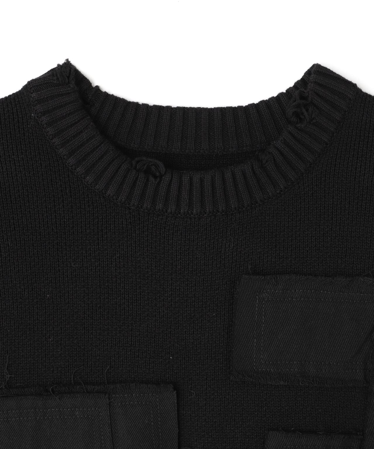 DankeSchon/ダンケシェーン/PATCHWORK CREW NECKE KNIT 