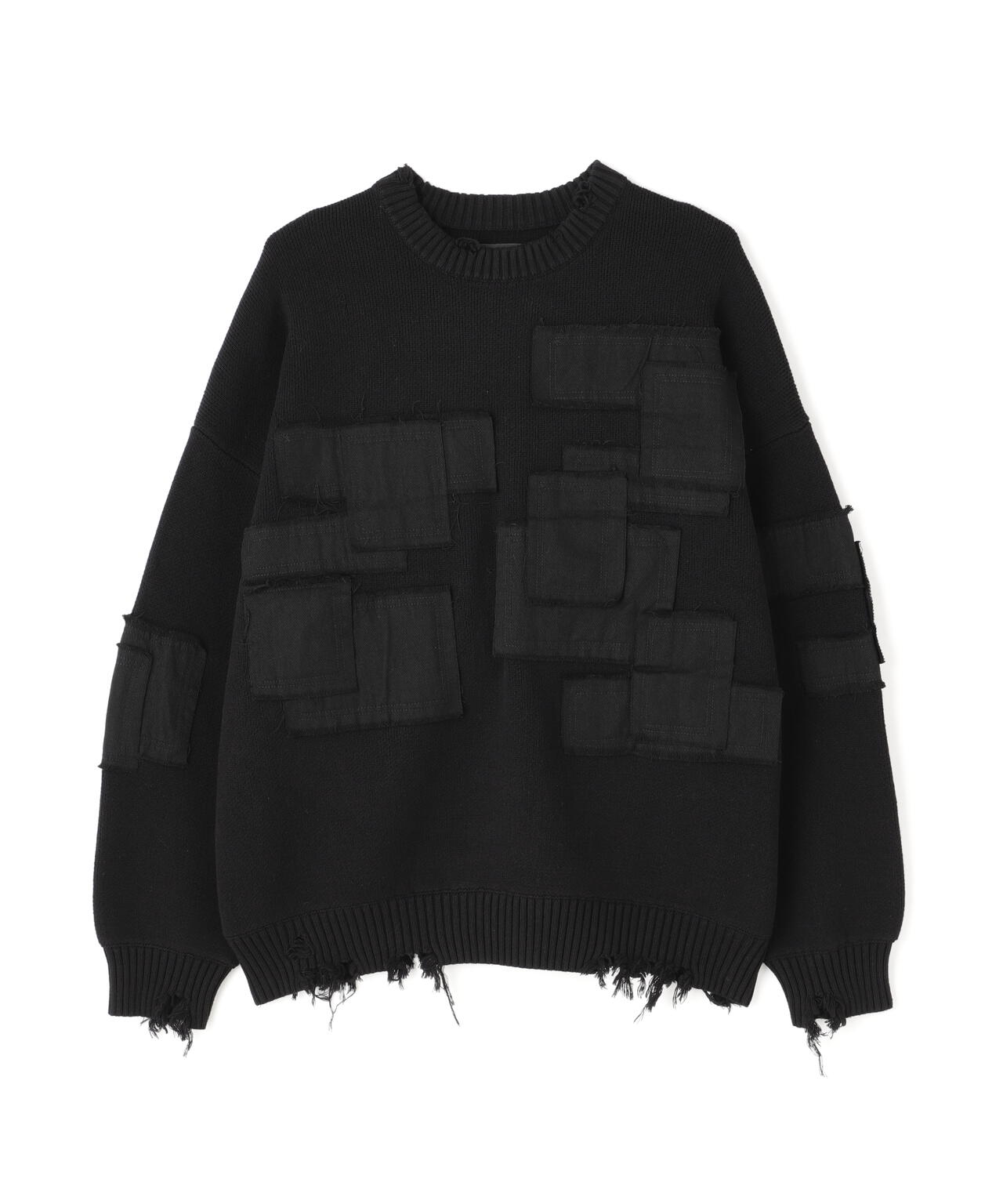 DankeSchon/ダンケシェーン/PATCHWORK CREW NECKE KNIT 