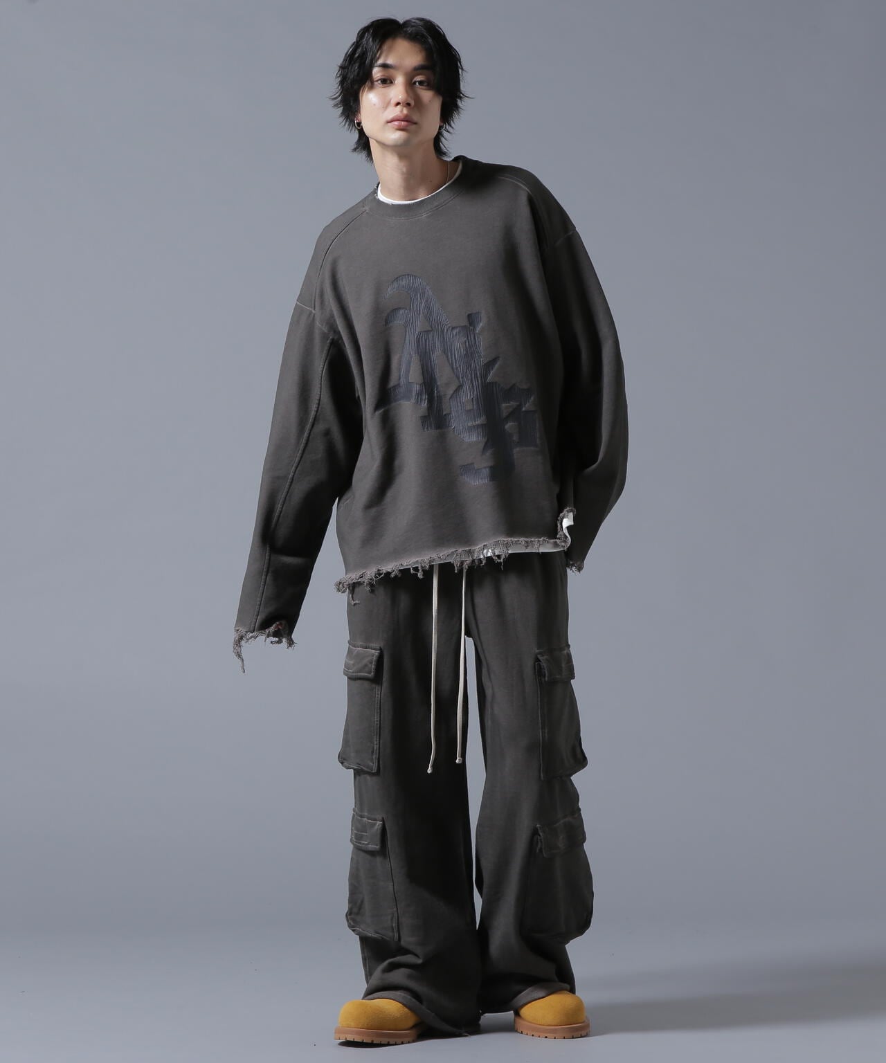 DankeSchon/ダンケシェーン/WATERDYE SWEAT BAGGY CARGO PANTS