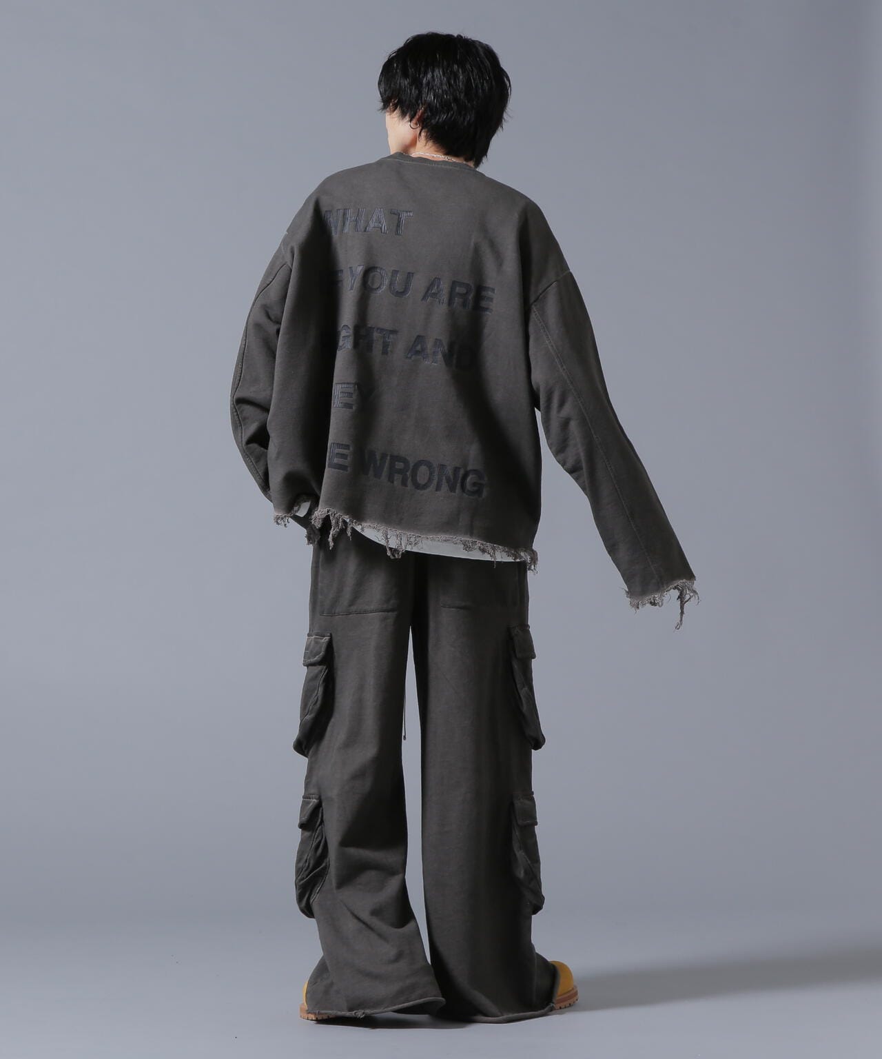 DankeSchon/ダンケシェーン/WATERDYE SWEAT BAGGY CARGO PANTS