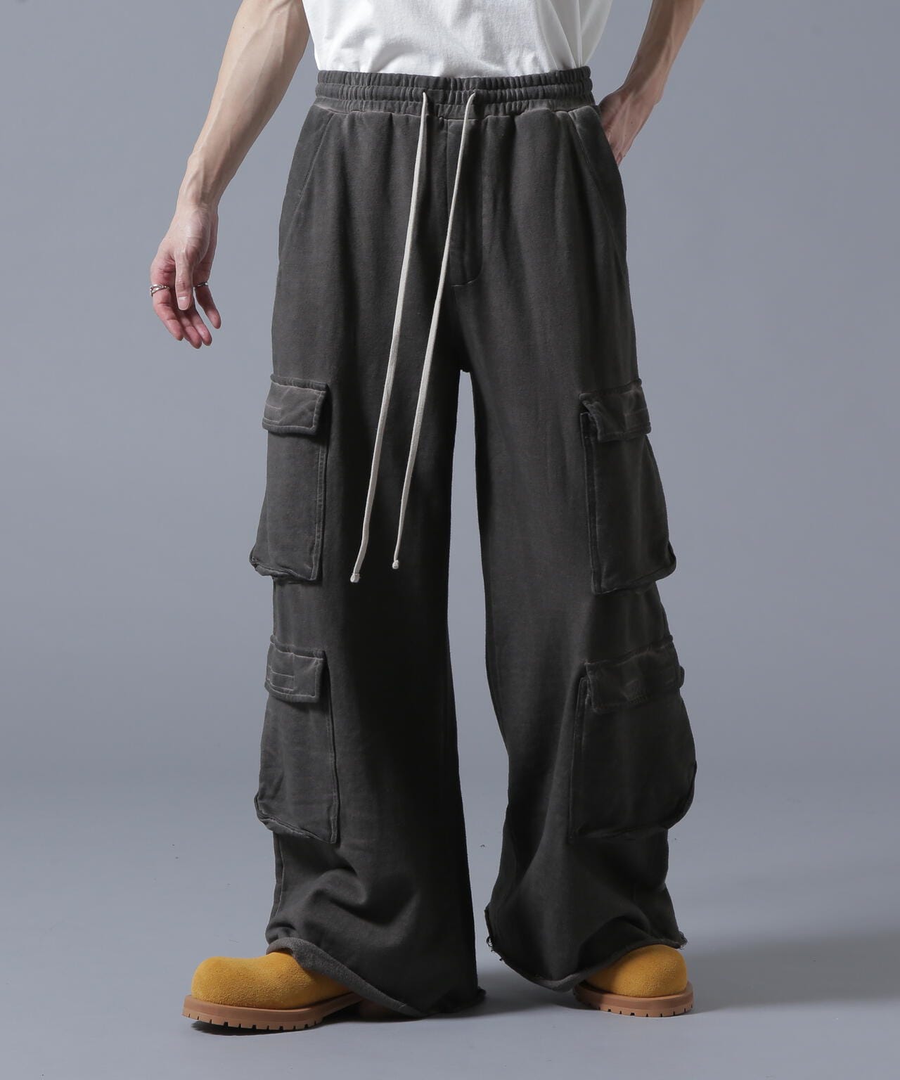 DankeSchon/ダンケシェーン/WATERDYE SWEAT BAGGY CARGO PANTS