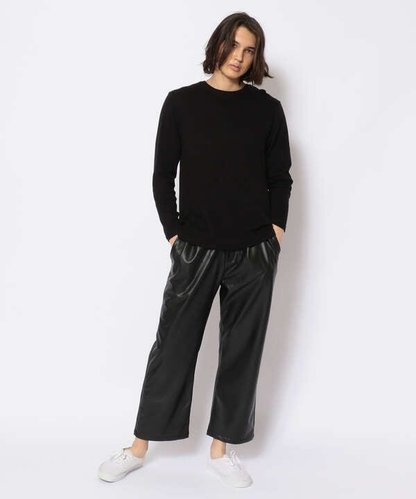 LUSOR（ルーソル）Ecoleather W SLACKS エコレザーワイドスラックス