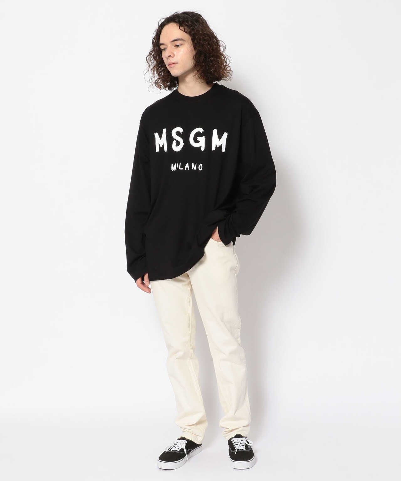 MSGM tシャツ Tシャツ 【Basic Color】MSGM ブラッシュロゴTシャツ