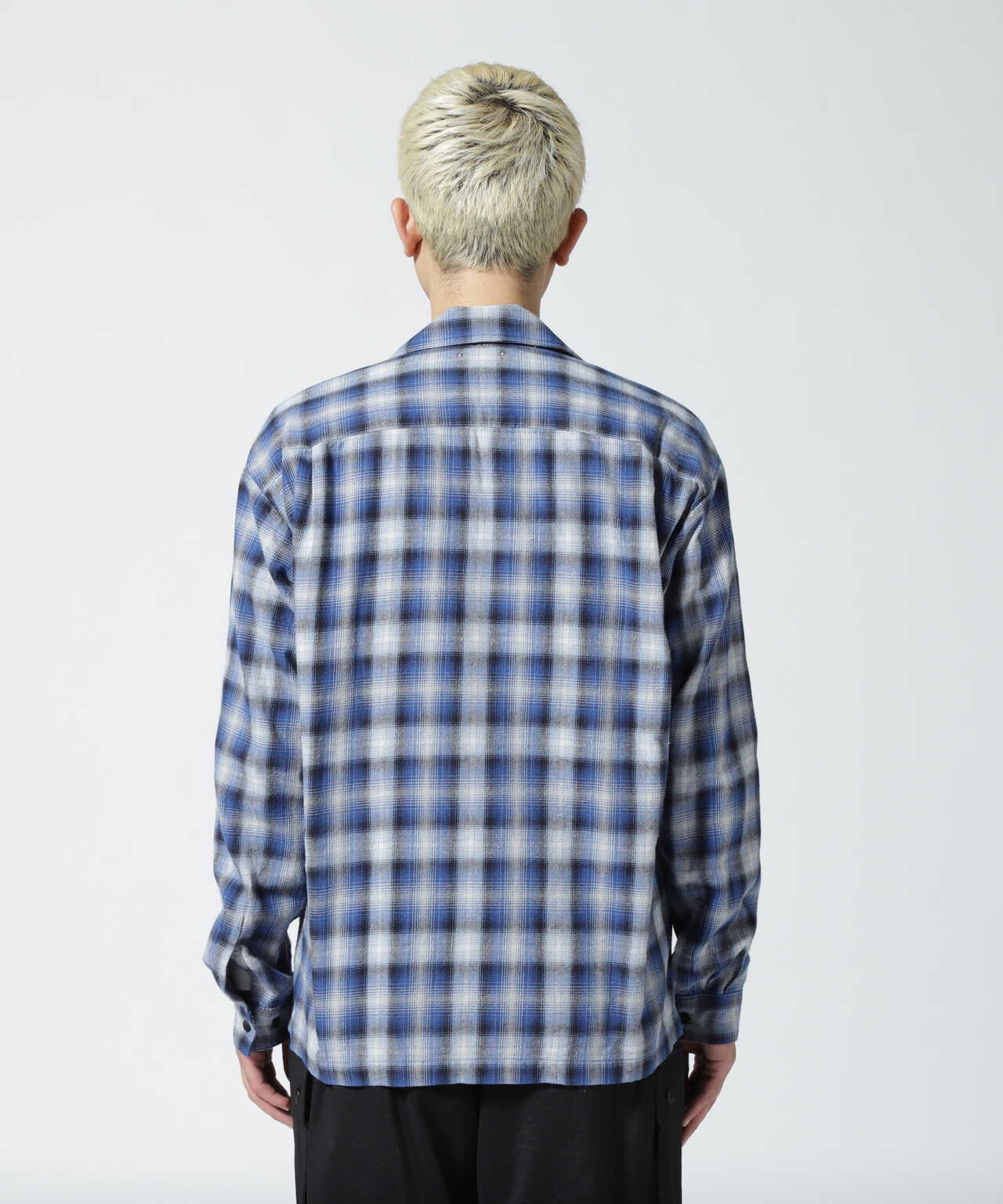 MINEDENIM（マインデニム）V.Nep Check Flannel Open Collar SH