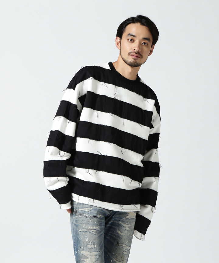 ヴィンテージ復刻 MINEDENIM Bold Denim Border Crew - 通販 - www