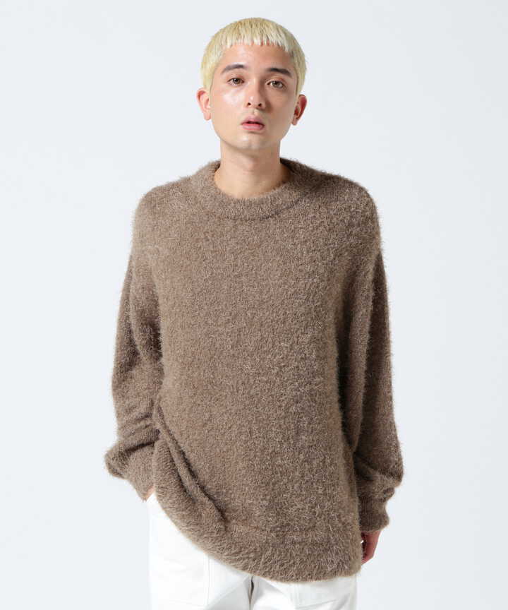 LUSOR（ルーソル）Feather Mole Yarn Crew Neck knit フェザー