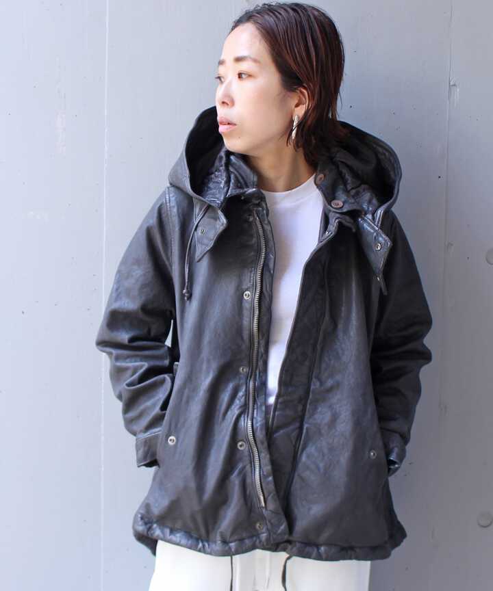 NCB neat caprice brand(エヌシービーニートカプリスブランド)   レザーフードジャケット WOMEN'S